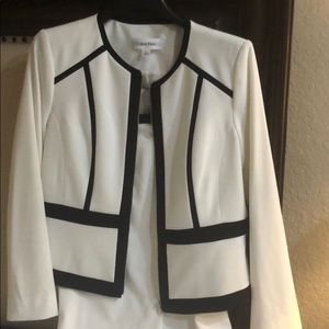 Calvin Klein Skirt Suit white/black sz 12